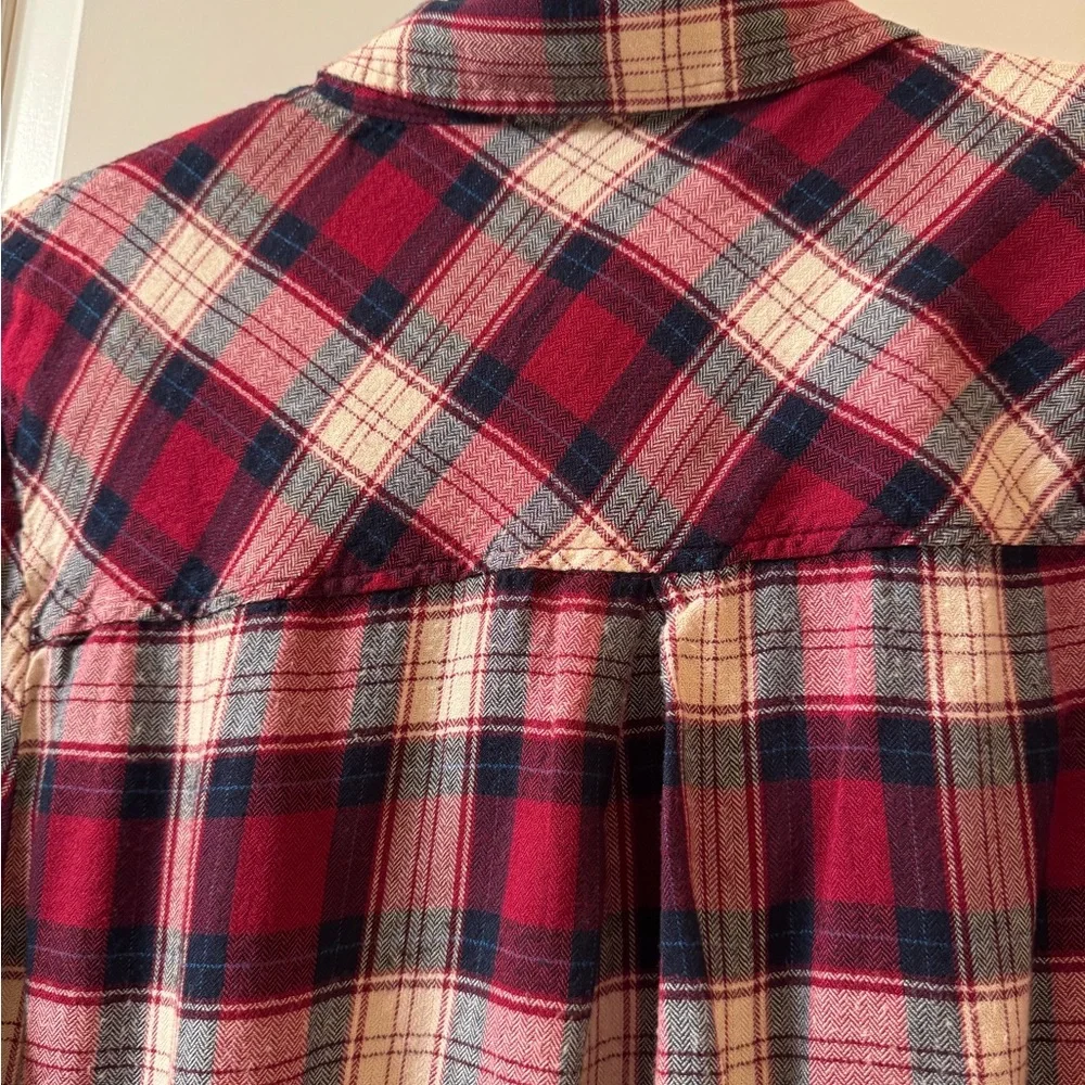 Lucky Brand Red and Cream Plaid Shirt - Picture 6 of 10